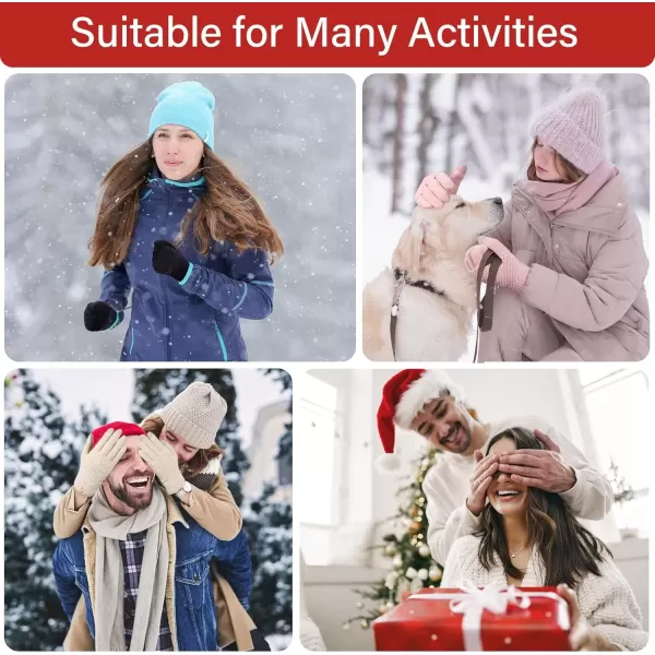 imageFZ FANTASTIC ZONE Womens Winter Gloves with Touchscreen Warm Chenille Knit Thermal Gloves for Women Cold Weather GiftsRed