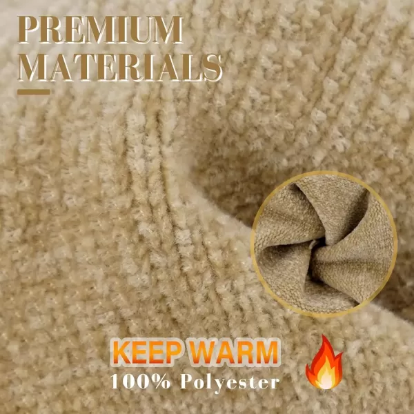 imageFZ FANTASTIC ZONE Womens Winter Warm Touch Screen Gloves Chenille Elastic Cuffs Knit Gloves for Women Cold Weather GiftsKhaki