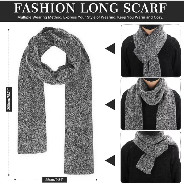 imageWomens Winter Warm Knit Beanie Hat Touchscreen Gloves Long Neck Scarf Set with Fleece Lined Skull Caps Gifts for WomenBlack