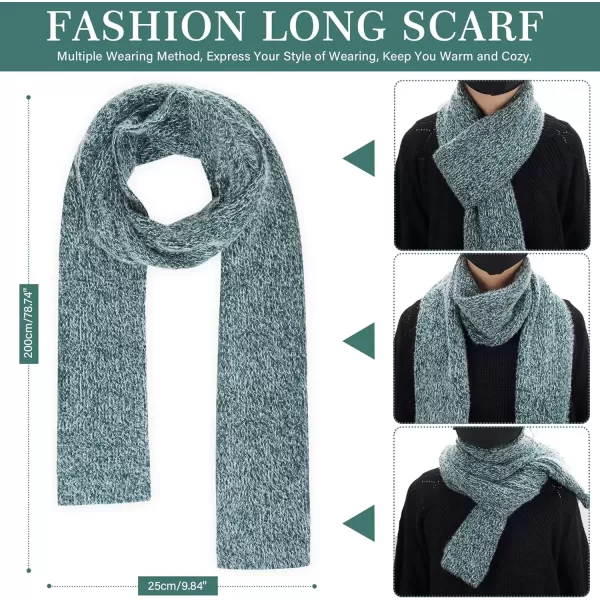 imageWomens Winter Warm Knit Beanie Hat Touchscreen Gloves Long Neck Scarf Set with Fleece Lined Skull Caps Gifts for WomenDark Green