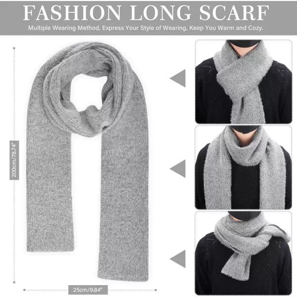 imageWomens Winter Warm Knit Beanie Hat Touchscreen Gloves Long Neck Scarf Set with Fleece Lined Skull Caps Gifts for WomenGrey