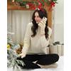 imageFZ FANTASTIC ZONE Womens Winter Warm Touch Screen Gloves Elastic Cuff Thermal Knit Gloves for Women Cold Weather GiftsBeige
