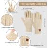 imageFZ FANTASTIC ZONE Womens Winter Warm Touch Screen Gloves Elastic Cuff Thermal Knit Gloves for Women Cold Weather GiftsBeige