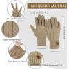 imageFZ FANTASTIC ZONE Womens Winter Warm Touch Screen Gloves Elastic Cuff Thermal Knit Gloves for Women Cold Weather GiftsKhaki