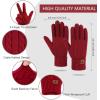 imageFZ FANTASTIC ZONE Womens Winter Warm Touch Screen Gloves Elastic Cuff Thermal Knit Gloves for Women Cold Weather GiftsRed