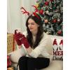imageFZ FANTASTIC ZONE Womens Winter Warm Touch Screen Gloves Elastic Cuff Thermal Knit Gloves for Women Cold Weather GiftsRed