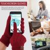 imageFZ FANTASTIC ZONE Womens Winter Warm Touch Screen Gloves Elastic Cuff Thermal Knit Gloves for Women Cold Weather GiftsRed