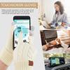 imageFZ FANTASTIC ZONE Womens Winter Warm Touch Screen Gloves Elastic Cuff Thermal Knit Gloves for Women Cold Weather GiftsWhite