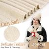 imageWomens Winter Hats Beanie Touchscreen Gloves Long Scarf Set Knit Warm Caps with Pom Fleece Gifts for WomenApricot
