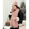 imageWomens Winter Hats Beanie Touchscreen Gloves Long Scarf Set Knit Warm Caps with Pom Fleece Gifts for WomenPink Red