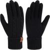 imageFZ FANTASTIC ZONE Womens Winter Warm Touch Screen Gloves Elastic Cuff Thermal Knit Gloves for Women Cold Weather GiftsBlack