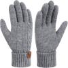 imageFZ FANTASTIC ZONE Womens Winter Warm Touch Screen Gloves Elastic Cuff Thermal Knit Gloves for Women Cold Weather GiftsGrey