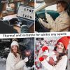 imageFZ FANTASTIC ZONE Winter Fingerless Gloves for Women Men Chenille Warm Knit Work AntiSlip Leather Half Finger Gloves GiftsBlack