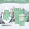 imageFZ FANTASTIC ZONE Winter Fingerless Gloves for Women Men Chenille Warm Knit Work AntiSlip Leather Half Finger Gloves GiftsMint Green