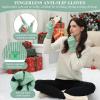 imageFZ FANTASTIC ZONE Winter Fingerless Gloves for Women Men Chenille Warm Knit Work AntiSlip Leather Half Finger Gloves GiftsMint Green