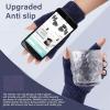 imageFZ FANTASTIC ZONE Winter Fingerless Gloves for Women Men Chenille Warm Knit Work AntiSlip Leather Half Finger Gloves GiftsNavy Blue