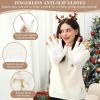imageFZ FANTASTIC ZONE Winter Fingerless Gloves for Women Men Chenille Warm Knit Work AntiSlip Leather Half Finger Gloves GiftsWhite