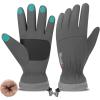 imageFZ FANTASTIC ZONE Winter Waterproof Ski Snow Gloves for Men Women Warm Touchscreen Gloves Windproof Cuff Cycling Driving Running Hiking GiftsDark Grey