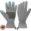 imageFZ FANTASTIC ZONE Winter Waterproof Ski Snow Gloves for Men Women Warm Touchscreen Gloves Windproof Cuff Cycling Driving Running Hiking GiftsLight Grey