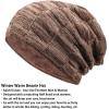 imageMens Winter Beanie Hats Scarf Set Warm Knit Skull Cap Neck Warmer with Fleece Lined Winter Hat for WomenKhaki