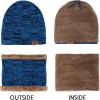 imageMens Winter Beanie Hats Scarf Set Warm Knit Skull Cap Neck Warmer with Fleece Lined Winter Hat for WomenRoyal Blue