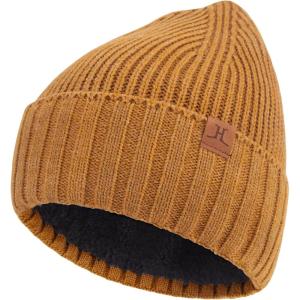 imageFZ FANTASTIC ZONE Mens Winter Beanie Hats for Men Warm Ribbed Knit Hat Ski Snow Skull Caps with Fleece Lined Mens GiftsBrown