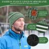 imageMens Winter Hat Long Scarf Touch Screen Gloves Knit Set with Warm Fleece Lined Beanie Hats Neck Warmer Gifts for MenArmy Green White