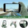 imageMens Winter Hat Long Scarf Touch Screen Gloves Knit Set with Warm Fleece Lined Beanie Hats Neck Warmer Gifts for MenArmy Green White