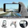 imageMens Winter Hat Long Scarf Touch Screen Gloves Knit Set with Warm Fleece Lined Beanie Hats Neck Warmer Gifts for MenGrey White