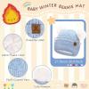 imageFZ FANTASTIC ZONE Toddler Kids Winter Hat Beanie Pompom Warm Fleece Baby Hats 06 12 Months 1 2 3 4 Year Old Girls Boys GiftsBlue