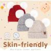 imageFZ FANTASTIC ZONE Toddler Kids Winter Hat Beanie Pompom Warm Fleece Baby Hats 06 12 Months 1 2 3 4 Year Old Girls Boys GiftsGrey