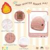 imageFZ FANTASTIC ZONE Toddler Kids Winter Hat Beanie Pompom Warm Fleece Baby Hats 06 12 Months 1 2 3 4 Year Old Girls Boys GiftsPink
