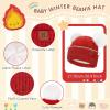 imageFZ FANTASTIC ZONE Toddler Kids Winter Hat Beanie Pompom Warm Fleece Baby Hats 06 12 Months 1 2 3 4 Year Old Girls Boys GiftsRed
