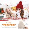 imageFZ FANTASTIC ZONE Winter Beanie Hats for Women with Fleece Lined Knitted Warm Womens Pom Pom Hat Chunky Cable Skull Cap GiftsRed