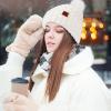 imageFZ FANTASTIC ZONE Winter Beanie Hats for Women with Fleece Lined Knitted Warm Womens Pom Pom Hat Chunky Cable Skull Cap GiftsWhite