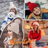 imageFZ FANTASTIC ZONE Womens Pom Pom Winter Hat Warm Cable Knit Beanie Hats for Women Skull Cap with Thick Fleece Lined GiftsBlack