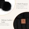 imageFZ FANTASTIC ZONE Womens Pom Pom Winter Hat Warm Cable Knit Beanie Hats for Women Skull Cap with Thick Fleece Lined GiftsBlack