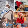 imageFZ FANTASTIC ZONE Womens Pom Pom Winter Hat Warm Cable Knit Beanie Hats for Women Skull Cap with Thick Fleece Lined GiftsLight Blue