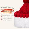 imageFZ FANTASTIC ZONE Womens Pom Pom Winter Hat Warm Cable Knit Beanie Hats for Women Skull Cap with Thick Fleece Lined GiftsRed