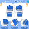 imageKids Toddler Winter Hat Gloves Infinity Scarf Set Warm Beanie Hats Neck Warmer with Fleece for Boys Girls Age 27 Baby GiftsBlue