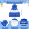 imageKids Toddler Winter Hat Gloves Infinity Scarf Set Warm Beanie Hats Neck Warmer with Fleece for Boys Girls Age 27 Baby GiftsBlue