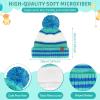 imageKids Toddler Winter Hat Gloves Infinity Scarf Set Warm Beanie Hats Neck Warmer with Fleece for Boys Girls Age 27 Baby GiftsLake Blue
