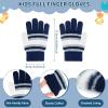 imageKids Toddler Winter Hat Gloves Infinity Scarf Set Warm Beanie Hats Neck Warmer with Fleece for Boys Girls Age 27 Baby GiftsNavy Blue