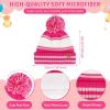 imageKids Toddler Winter Hat Gloves Infinity Scarf Set Warm Beanie Hats Neck Warmer with Fleece for Boys Girls Age 27 Baby GiftsRose Red