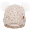 imageFZ FANTASTIC ZONE Toddler Kids Winter Hat Beanie Pompom Warm Fleece Baby Hats 06 12 Months 1 2 3 4 Year Old Girls Boys GiftsBeige