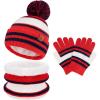 imageKids Toddler Winter Hat Gloves Infinity Scarf Set Warm Beanie Hats Neck Warmer with Fleece for Boys Girls Age 27 Baby GiftsRed