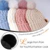 imageFZ FANTASTIC ZONE Winter Beanie Hats for Women with Fleece Lined Knitted Warm Womens Pom Pom Hat Chunky Cable Skull Cap GiftsBlack