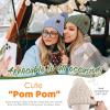 imageFZ FANTASTIC ZONE Winter Beanie Hats for Women with Fleece Lined Knitted Warm Womens Pom Pom Hat Chunky Cable Skull Cap GiftsMint Green
