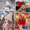 imageFZ FANTASTIC ZONE Womens Pom Pom Winter Hat Warm Cable Knit Beanie Hats for Women Skull Cap with Thick Fleece Lined GiftsPink