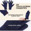 imageWinter Beanie Hat Scarf Touchscreen Gloves Set for Men and Women Beanie Gloves Neck Warmer Set with Warm Knit Fleece LinedDark Blue